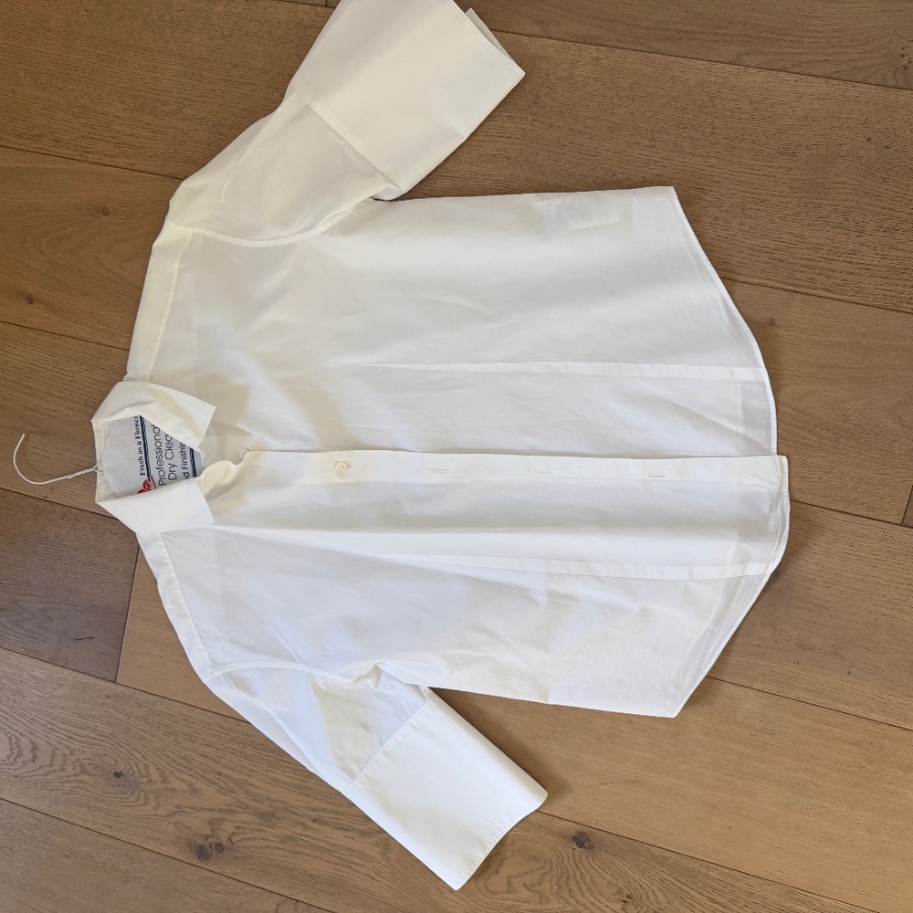 The Row White Cotton Button Down Shirt Size 4 Minimal Luxury Classic - Picture 5 of 15